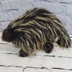 Folkmanis Porcupine Realistic Hand Puppet Brown 12" Fluffy Plush Stuffed Animal